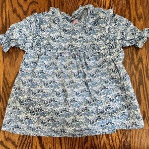La coqueta blue floral shirt 5Y